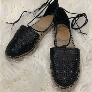 Black Flower espadrilles